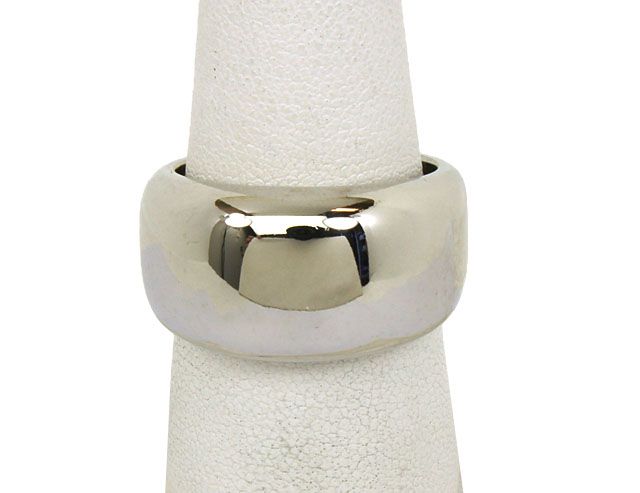 DESIGNER CARTIER 18K WHITE GOLD WIDE BAND RING, SIZE 10 1/2 (CARTIER 