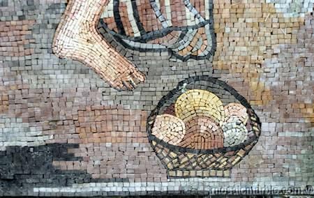 BEAUTIFUL ROMAN WOMAN SCENE MOSAIC WALL HANGING NR  