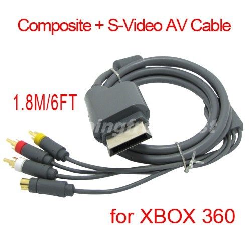 NEW HD S VIDEO AV RCA Cable For Microsoft Xbox 360  